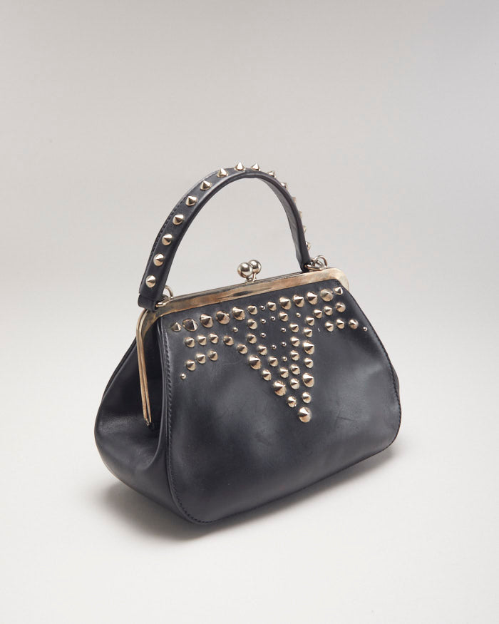 美品 MIU MIU LEATHER STUDDED HAND BAG Vintage Miu Miu Cleo Leather Studded Handbag – Rokit
