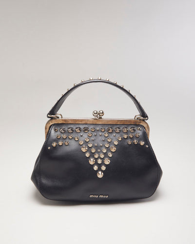Vintage Miu Miu Cleo Leather Studded Handbag