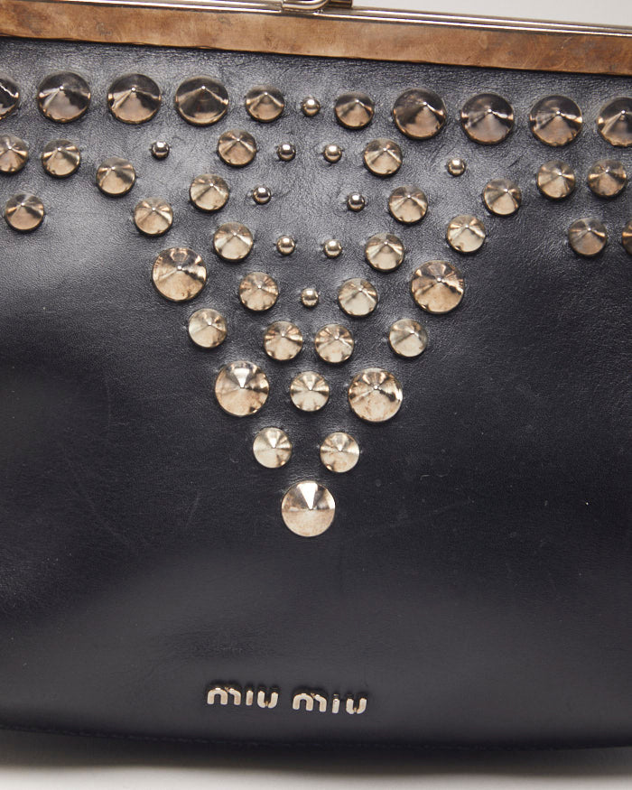 Vintage Miu Miu Cleo Leather Studded Handbag
