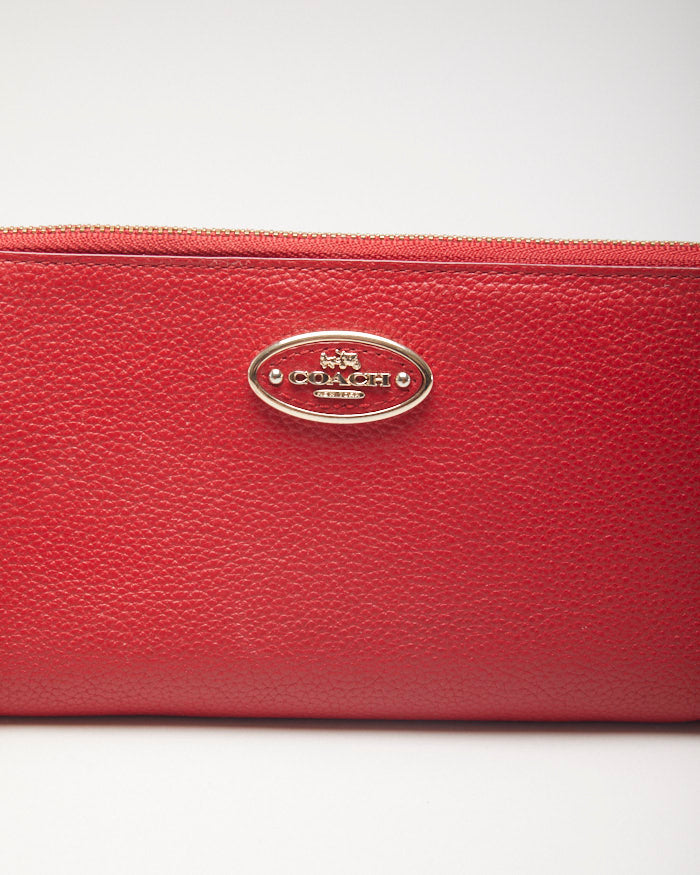 Coach Red Leather Clutch Purse Bag