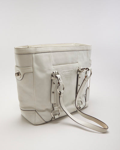 Vintage 00s Coach Ivory Gallery Leather Tote Bag