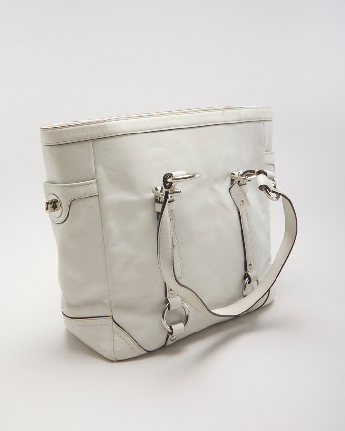 Vintage 00s Coach Ivory Gallery Leather Tote Bag