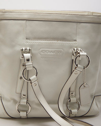 Vintage 00s Coach Ivory Gallery Leather Tote Bag