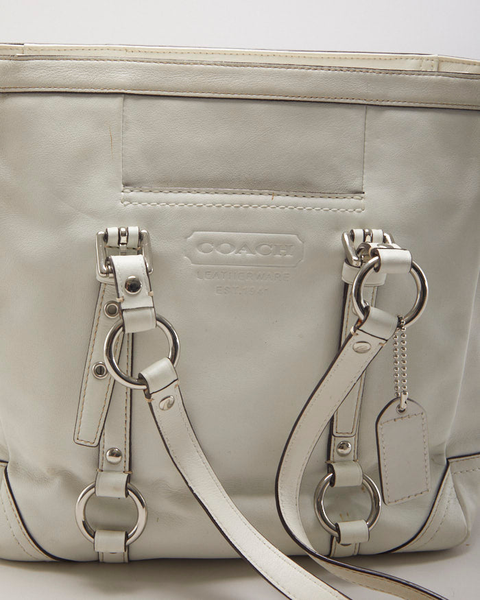 Vintage 00s Coach Ivory Gallery Leather Tote Bag