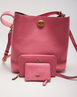 Coach Charlie Bucket Bag Pink With Matching Purse And Card Holder