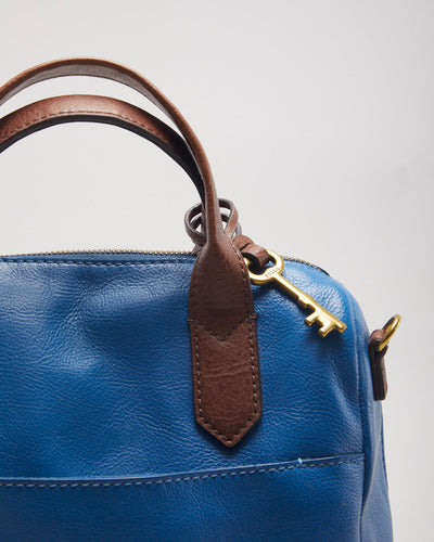 Fossil Blue Leather Bag