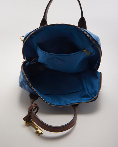 Fossil Blue Leather Bag