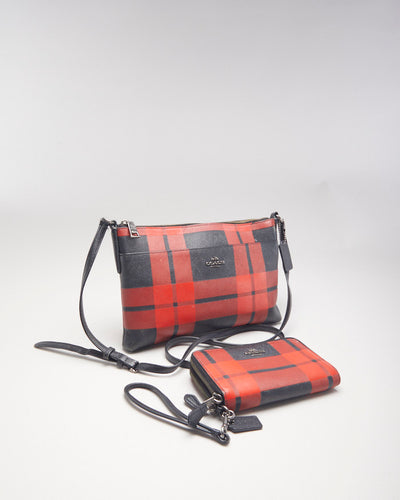 Coach Tartan Crossbody Bag With Matching Purse