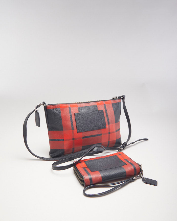 Coach Tartan Crossbody Bag With Matching Purse