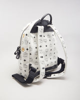 MCM Stark White Leather Backpack