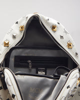 MCM Stark White Leather Backpack