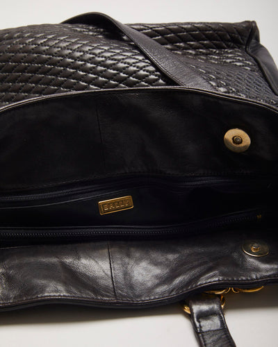 Bally  Quilted Leather Tote Shoulder Bag