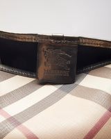 Burberry Nova Check Leather Tote With Metallic Straps
