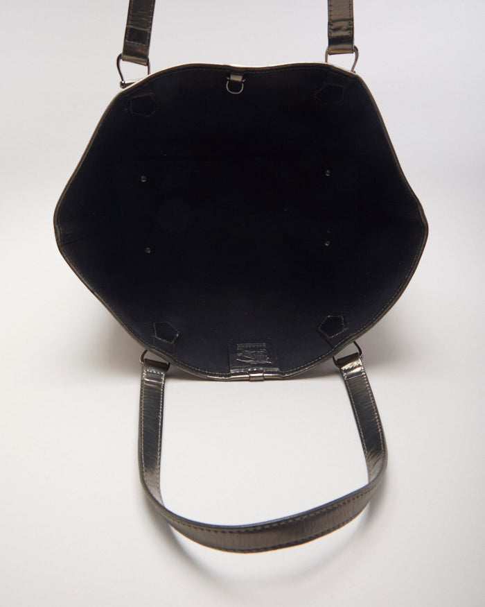 Burberry Nova Check Leather Tote With Metallic Straps