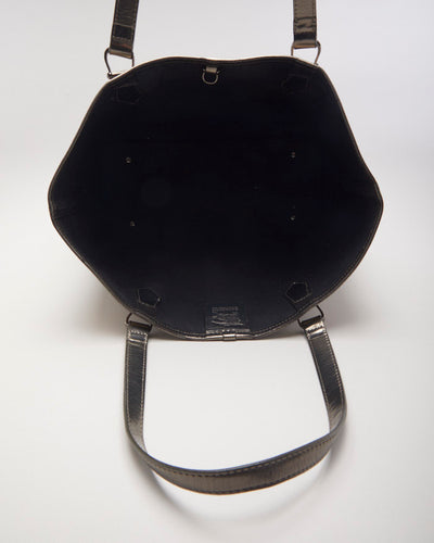 Burberry Nova Check Leather Tote With Metallic Straps