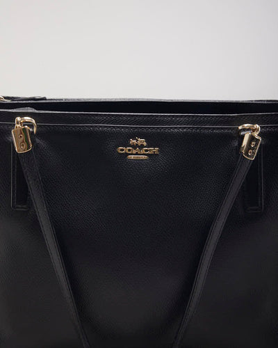 Coach Black Leather Tote Shopper Bag