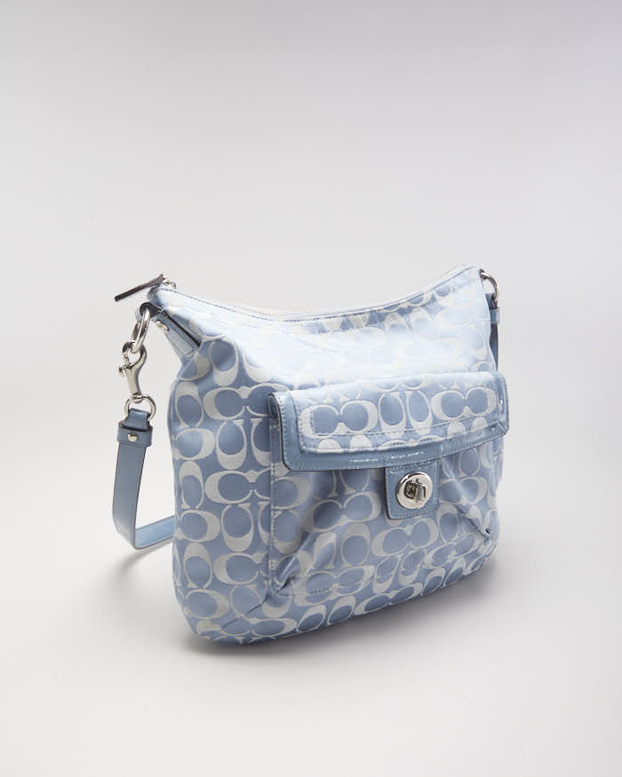 Coach Monogram Blue Shoulder Bag