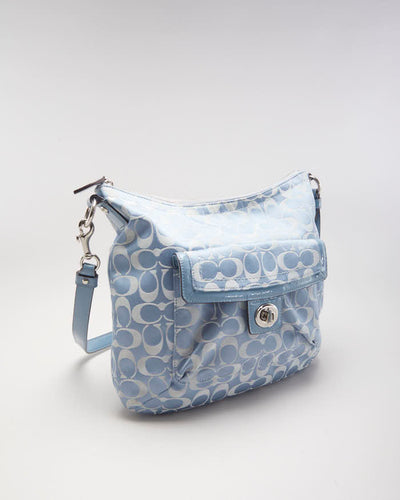 Coach Monogram Blue Shoulder Bag