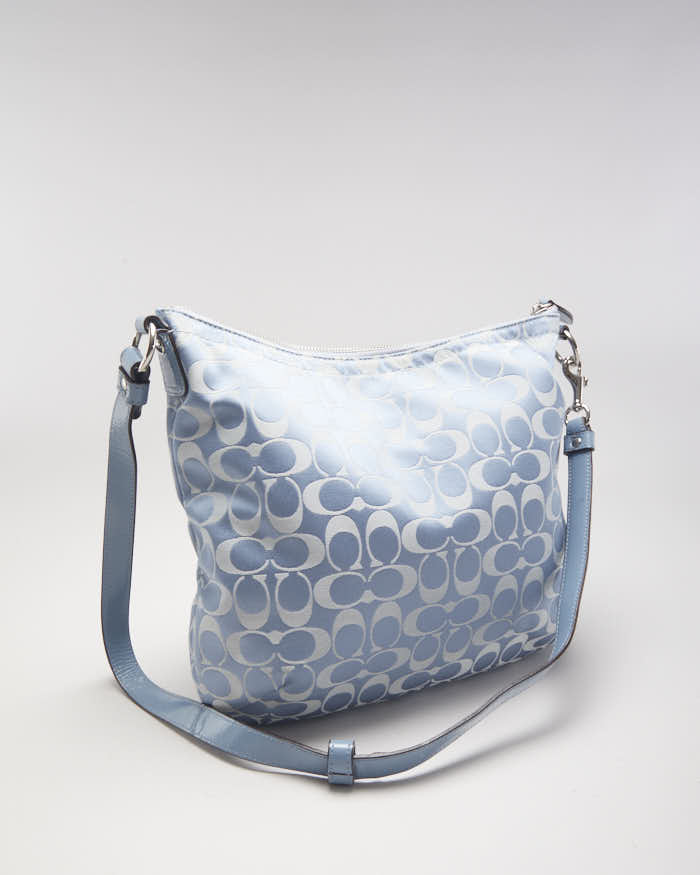 Coach Monogram Blue Shoulder Bag