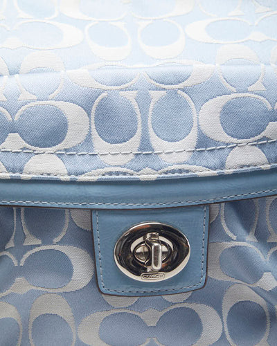 Coach Monogram Blue Shoulder Bag