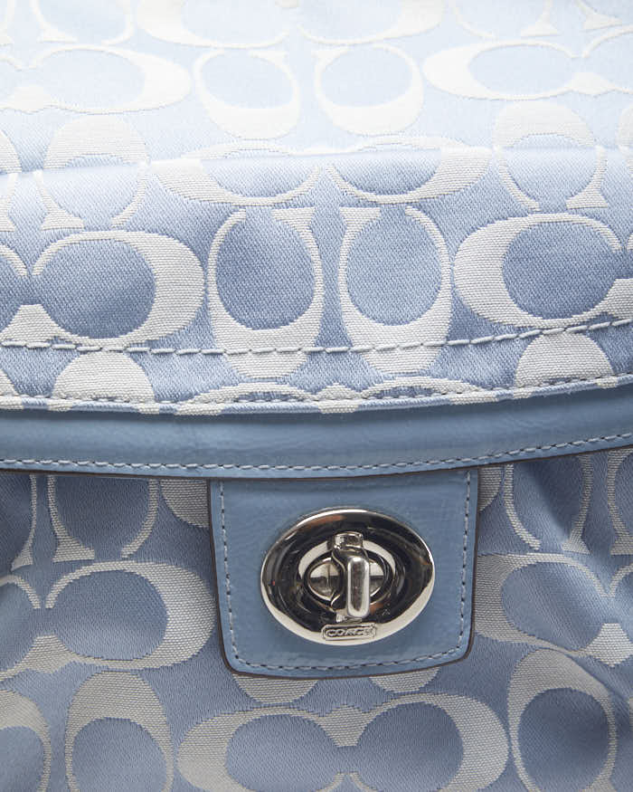 Coach Monogram Blue Shoulder Bag