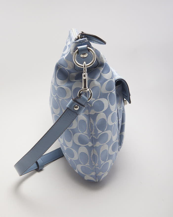 Coach Monogram Blue Shoulder Bag