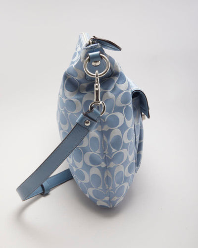 Coach Monogram Blue Shoulder Bag