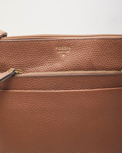 Fossil Brown Leather Crossbody Bag