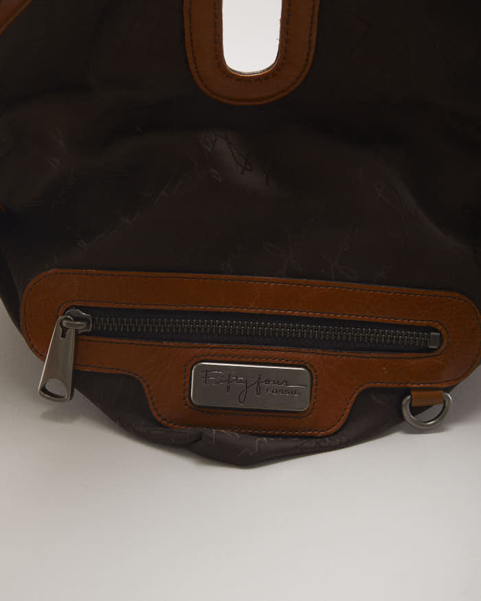 Vintage Fossil Brown Leather Crossbody