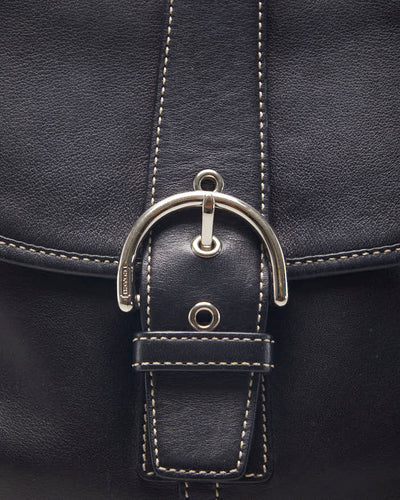 Vintage Coach Black leather Crossbody bag