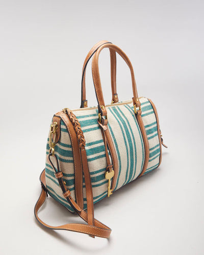 Fossil Canvas Stripe Crossbody Bag