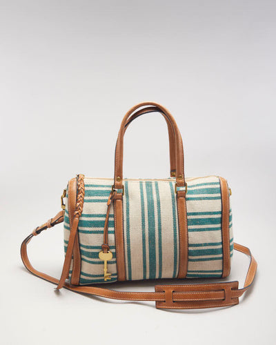 Fossil Canvas Stripe Crossbody Bag