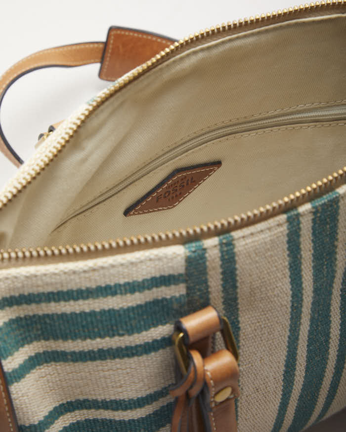 Fossil Canvas Stripe Crossbody Bag