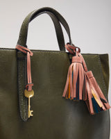 Fossil Green Leather Backpack