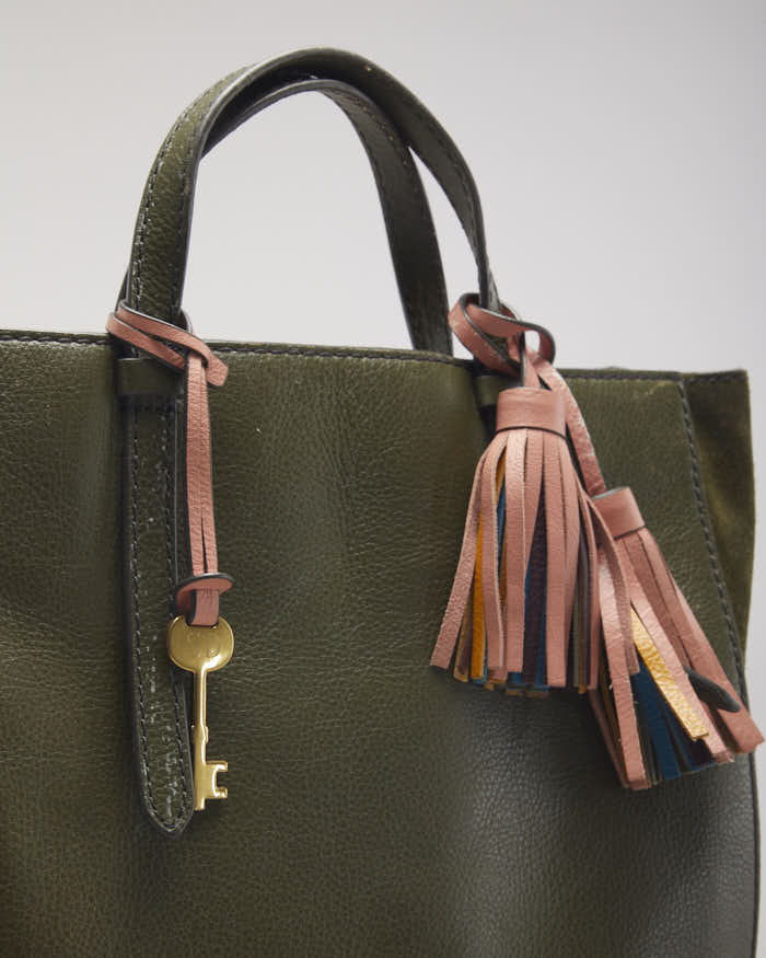 Fossil Green Leather Backpack