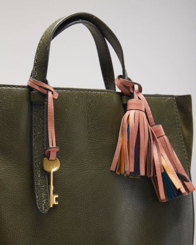 Fossil Green Leather Backpack