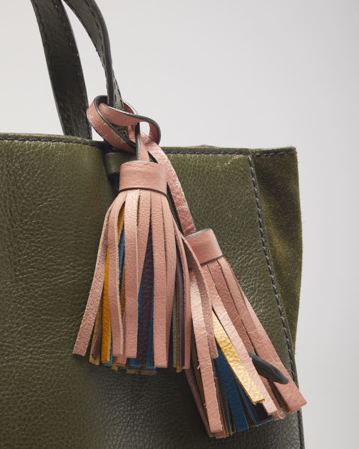 Fossil Green Leather Backpack
