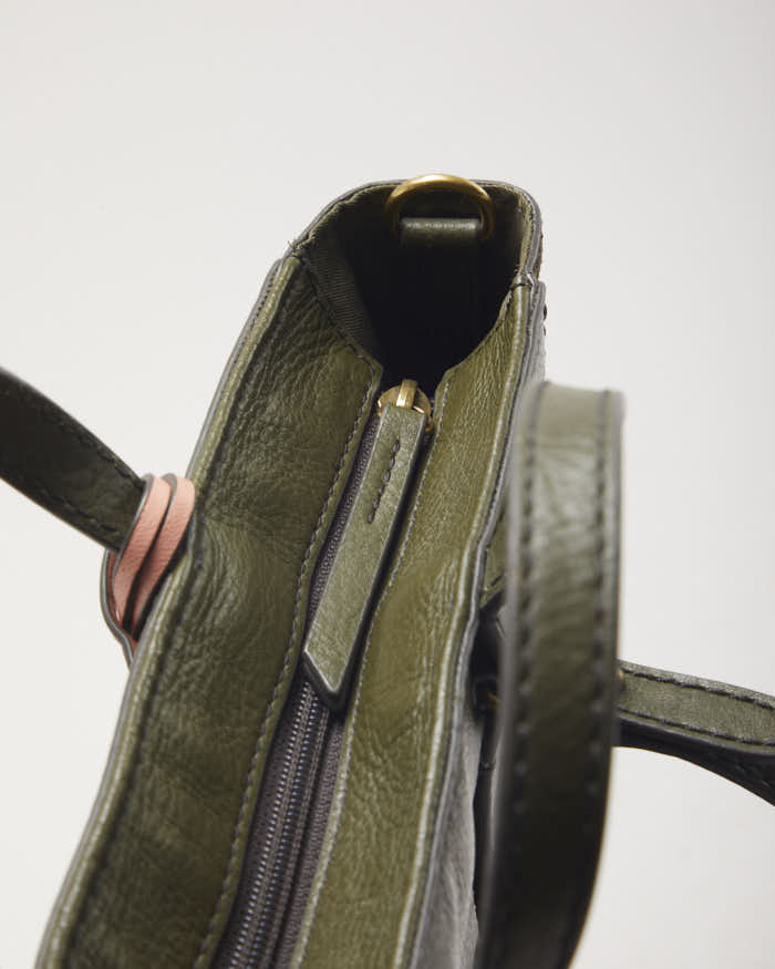 Fossil Green Leather Backpack