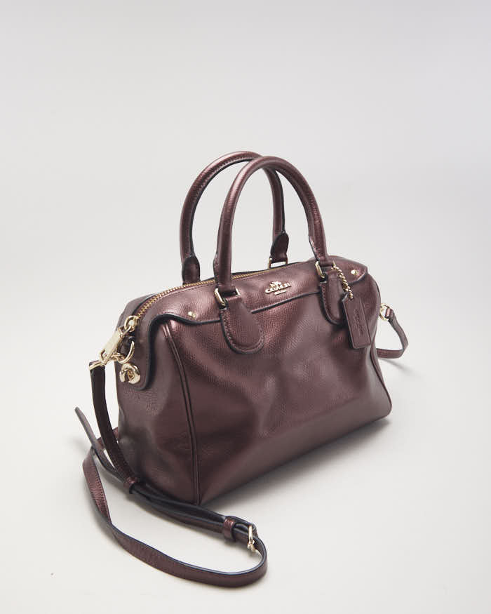 Coach Red Metallic Leather Crossbody Bag