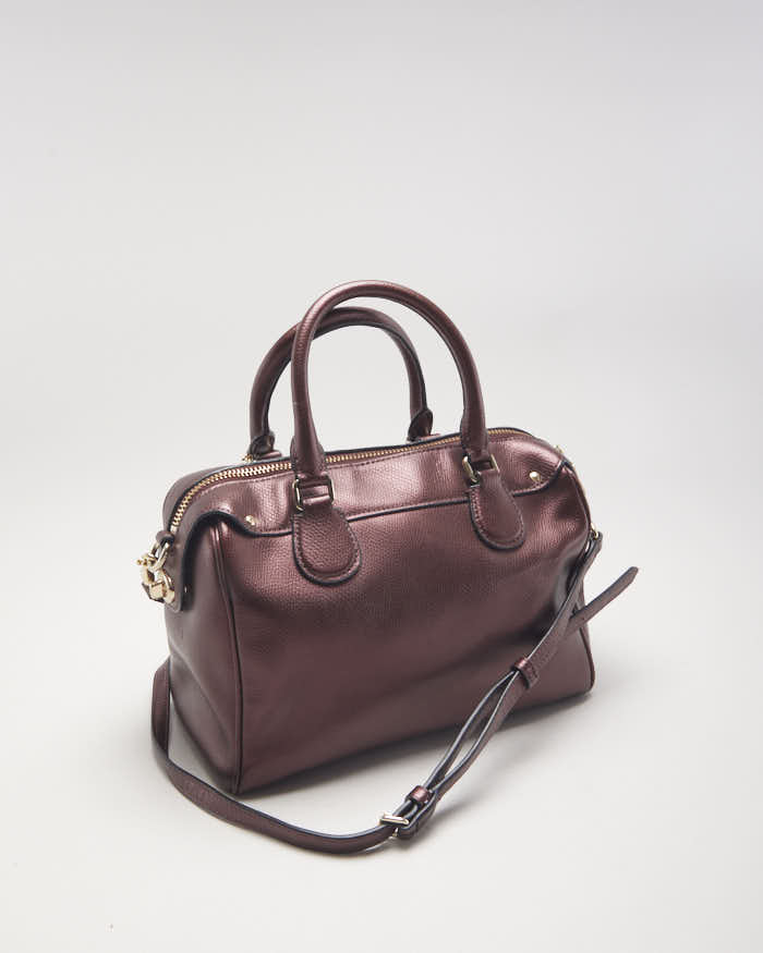 Coach Red Metallic Leather Crossbody Bag