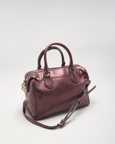Coach Red Metallic Leather Crossbody Bag