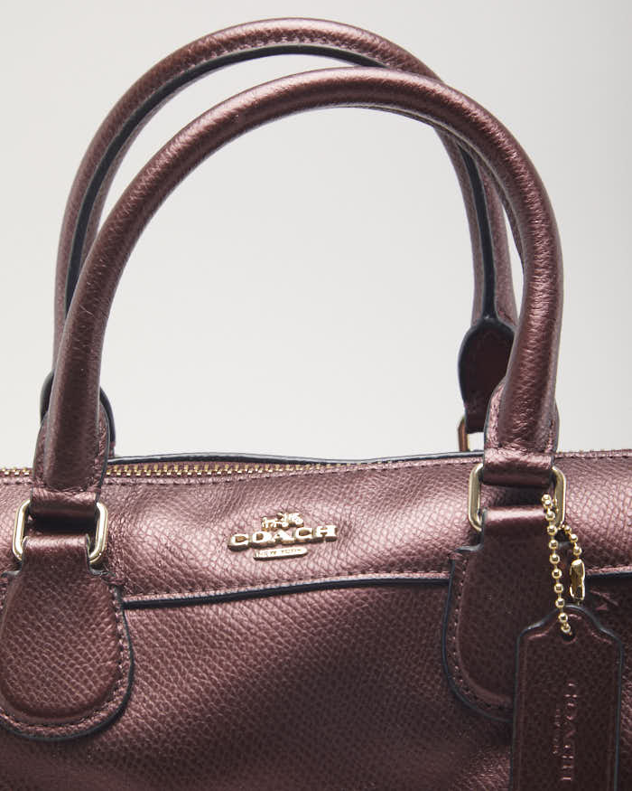 Coach Red Metallic Leather Crossbody Bag