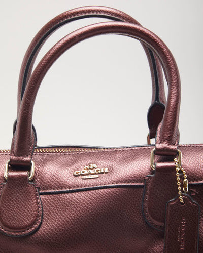 Coach Red Metallic Leather Crossbody Bag