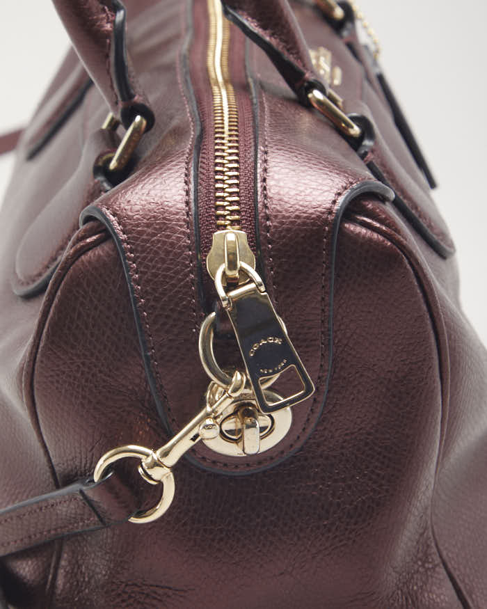 Coach Red Metallic Leather Crossbody Bag