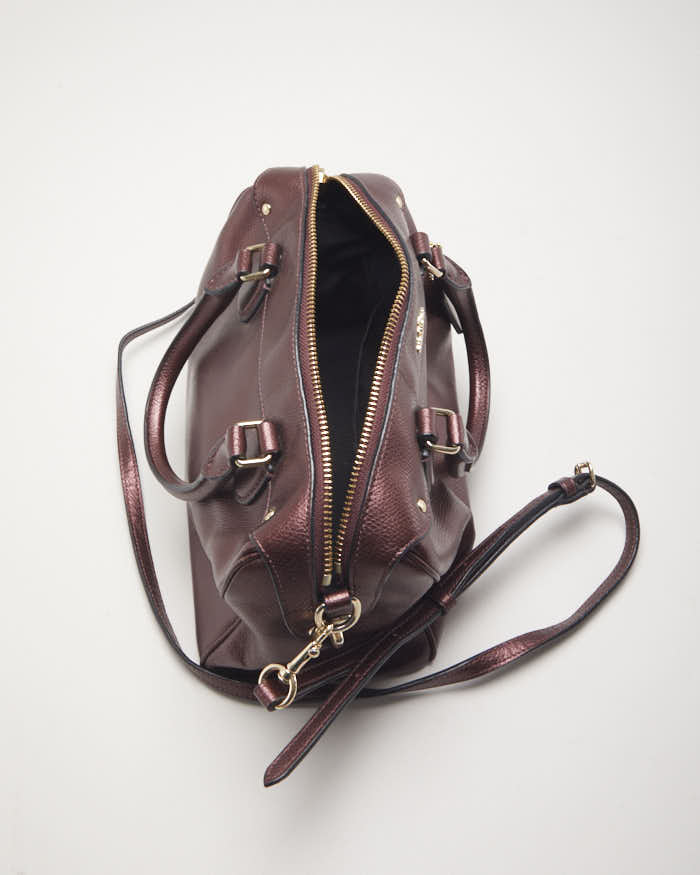 Coach Red Metallic Leather Crossbody Bag