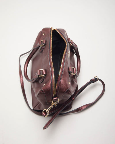 Coach Red Metallic Leather Crossbody Bag