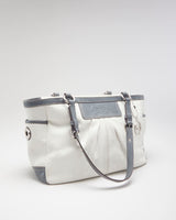 Coach White &amp; Grey Tote Bag