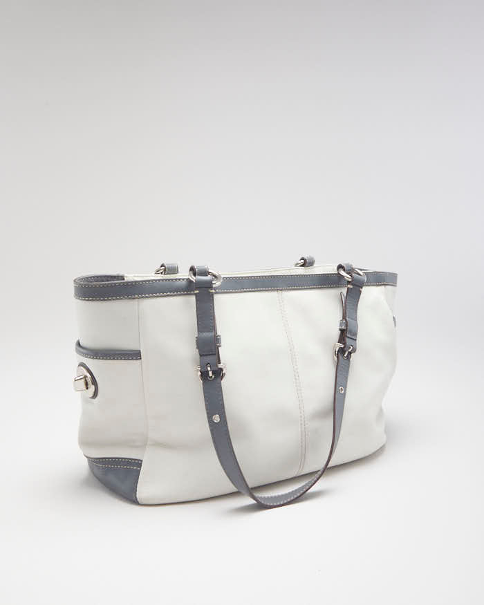 Coach White & Grey Tote Bag