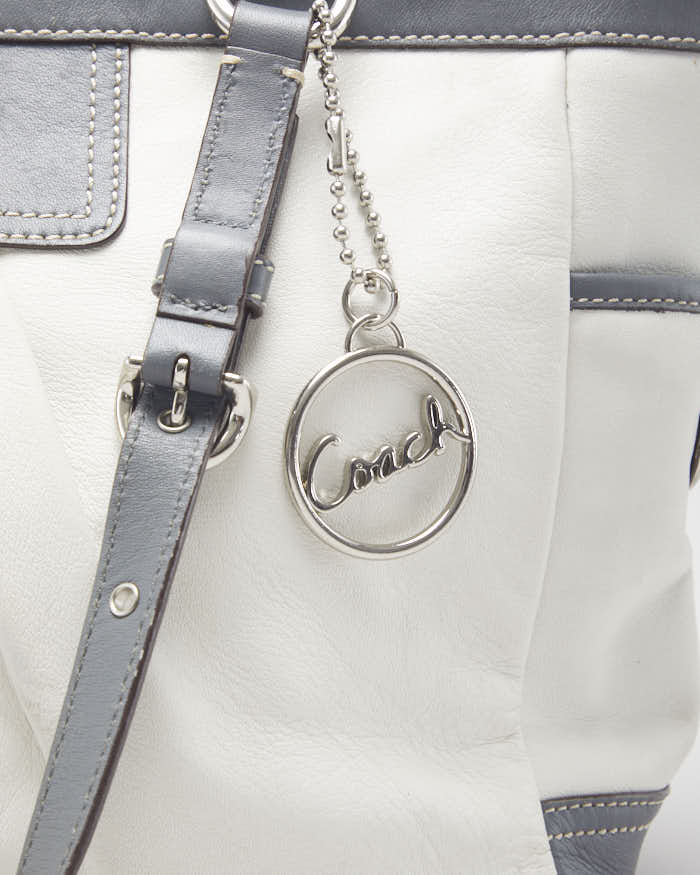 Coach White & Grey Tote Bag
