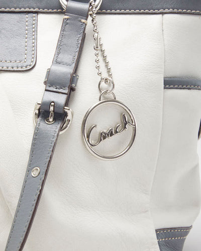 Coach White & Grey Tote Bag